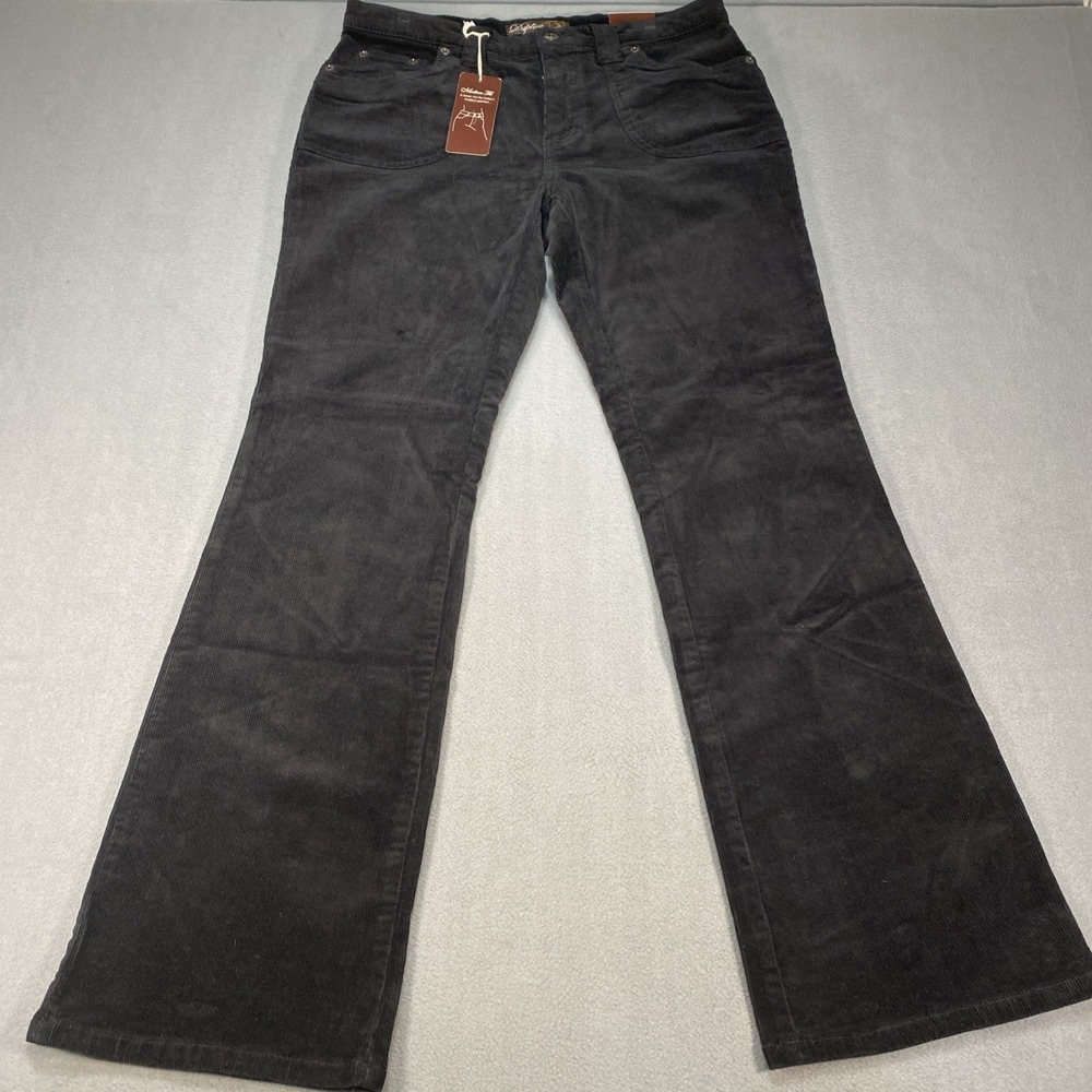 Duplex Corduroy Black Boot Cut Pants Size 10 Embroidered Pockets NWT Preppy